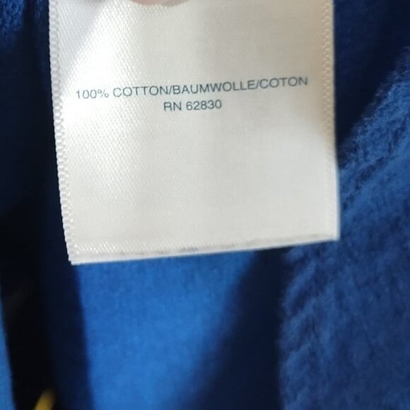 VTG 90s Lands' End Cotton Long Sleeve Button Up Shirt L Classic Coastal Beachy - Picture 6 of 7